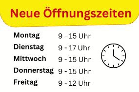Neue Öffnungszeiten 2025